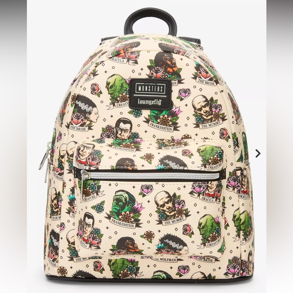 Loungefly Universal Monsters Tattoo Art Mini Backpack